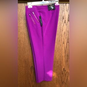 Worthington Women's Crop Length Pants Petite Size 6P Purple Slim Fit NWT